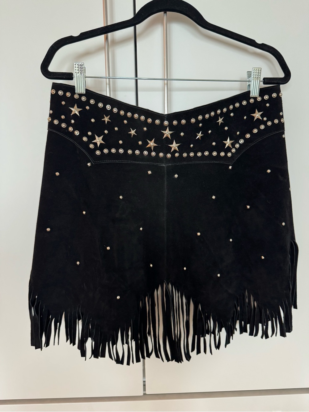 Paris Texas Black Studded Fringe Chap Skirt Belt - Picture 7 of 13